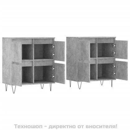 Сайдборди, 2 бр, бетонно сиви, инженерно дърво