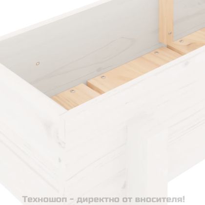 Градинско повдигнато легло, бяло, 160x30x38 см, бор масив