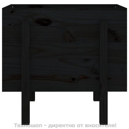 Градински сандък, черен, 62x50x57 см, бор масив