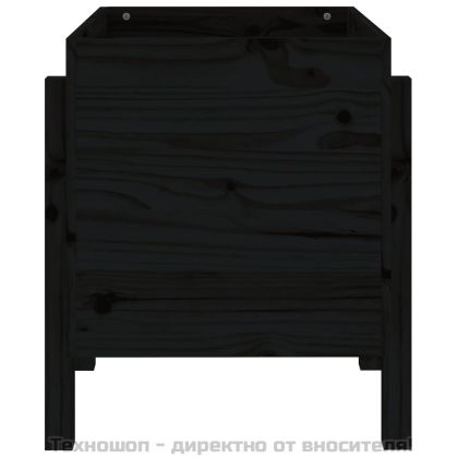 Градински сандък, черен, 62x50x57 см, бор масив