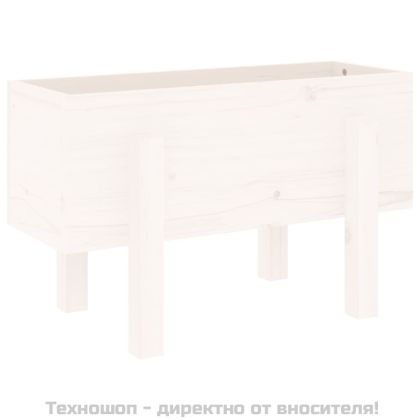 Градински сандък, бял, 62x30x38 см, бор масив