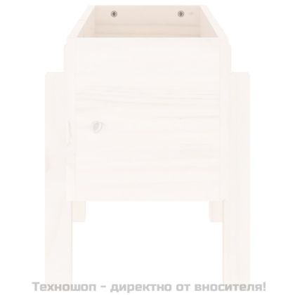 Градински сандък, бял, 62x30x38 см, бор масив
