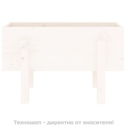 Градински сандък, бял, 62x30x38 см, бор масив