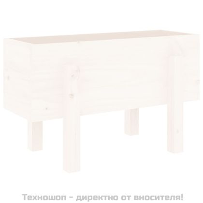 Градински сандък, бял, 62x30x38 см, бор масив
