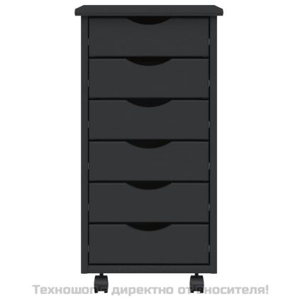 Шкаф с чекмеджета на колелца MOSS, сив, бор масив