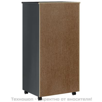 Шкаф с чекмеджета на колелца MOSS, сив, бор масив