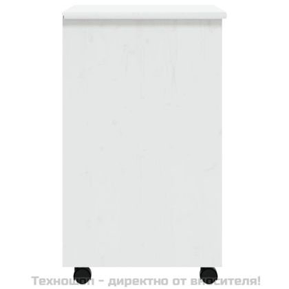 Шкаф с чекмеджета на колелца MOSS, бял, бор масив