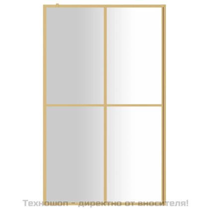 Стена за душ с прозрачно ESG стъкло, златиста, 118x195 см