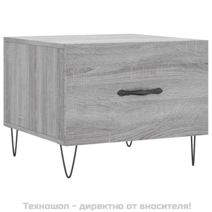 Кафе маси, 2 бр, сив сонома, 50x50x40 см, инженерно дърво