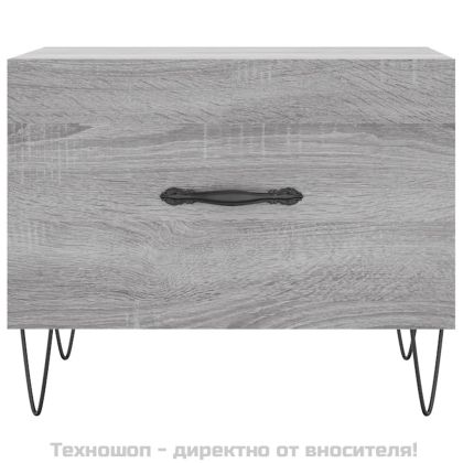 Кафе маси, 2 бр, сив сонома, 50x50x40 см, инженерно дърво