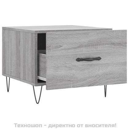 Кафе маси, 2 бр, сив сонома, 50x50x40 см, инженерно дърво