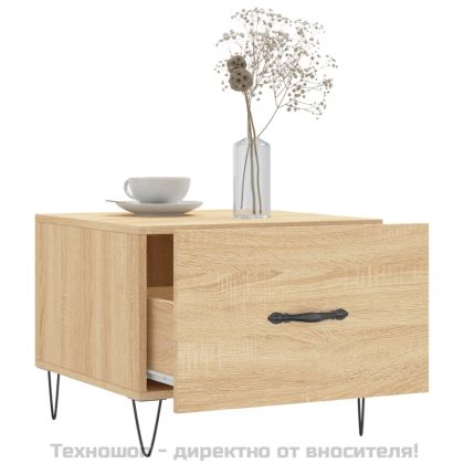 Кафе маси, 2 бр, дъб сонома, 50x50x40 см, инженерно дърво