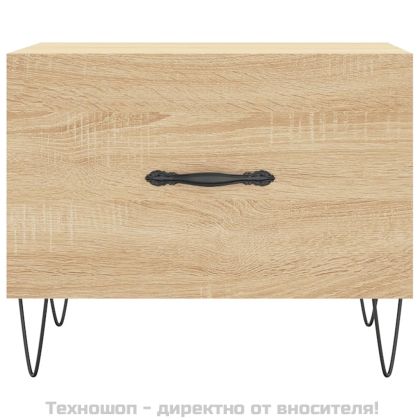 Кафе маси, 2 бр, дъб сонома, 50x50x40 см, инженерно дърво