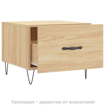 Кафе маси, 2 бр, дъб сонома, 50x50x40 см, инженерно дърво