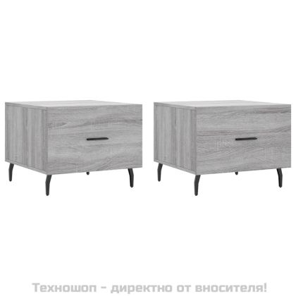 Кафе маси, 2 бр, сив сонома, 50x50x40 см, инженерно дърво