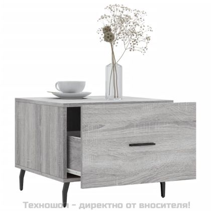 Кафе маси, 2 бр, сив сонома, 50x50x40 см, инженерно дърво