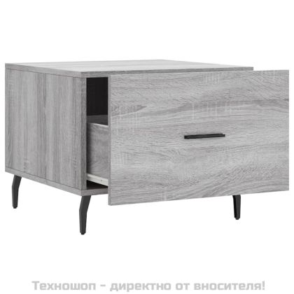 Кафе маси, 2 бр, сив сонома, 50x50x40 см, инженерно дърво