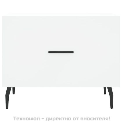 Кафе маси, 2 бр, бели, 50x50x40 см, инженерно дърво