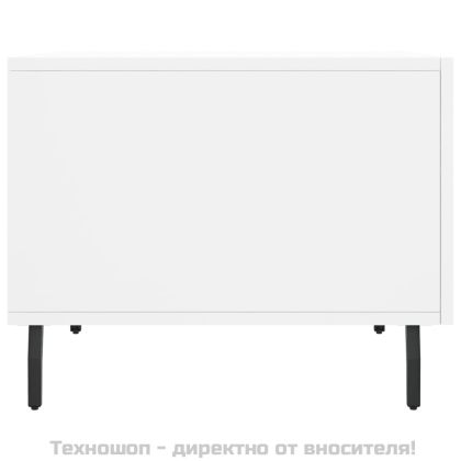 Кафе маси, 2 бр, бели, 50x50x40 см, инженерно дърво