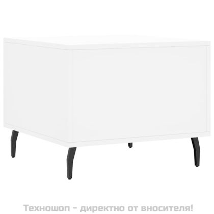 Кафе маси, 2 бр, бели, 50x50x40 см, инженерно дърво