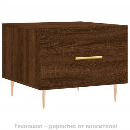 Кафе маси, 2 бр, кафяв дъб, 50x50x40 см, инженерно дърво