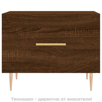 Кафе маси, 2 бр, кафяв дъб, 50x50x40 см, инженерно дърво
