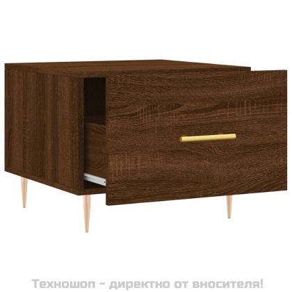 Кафе маси, 2 бр, кафяв дъб, 50x50x40 см, инженерно дърво