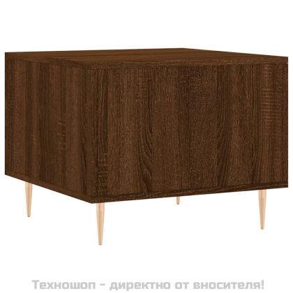 Кафе маси, 2 бр, кафяв дъб, 50x50x40 см, инженерно дърво