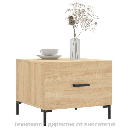 Кафе маси, 2 бр, дъб сонома, 50x50x40 см, инженерно дърво