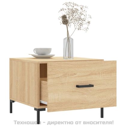 Кафе маси, 2 бр, дъб сонома, 50x50x40 см, инженерно дърво