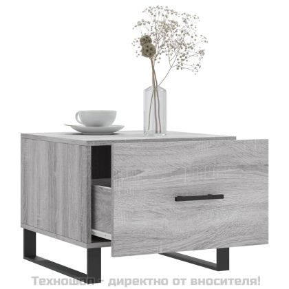 Кафе маси, 2 бр, сив сонома, 50x50x40 см, инженерно дърво