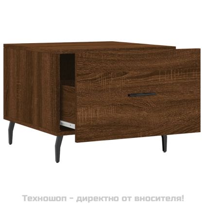 Кафе маси, 2 бр, кафяв дъб, 50x50x40 см, инженерно дърво