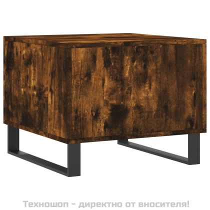 Кафе маси, 2 бр, опушен дъб, 50x50x40 см, инженерно дърво