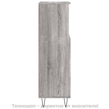 Шкаф за баня, сив сонома, 30x30x100 см, инженерно дърво