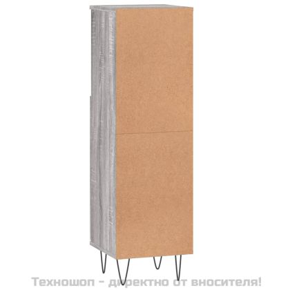 Шкаф за баня, сив сонома, 30x30x100 см, инженерно дърво