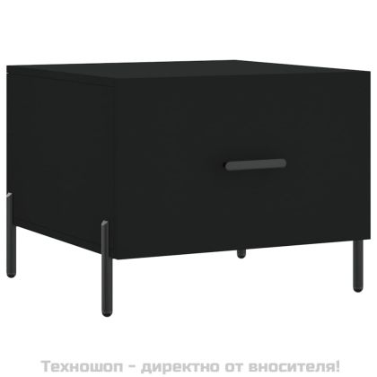 Кафе маси, 2 бр, черни, 50x50x40 см, инженерно дърво