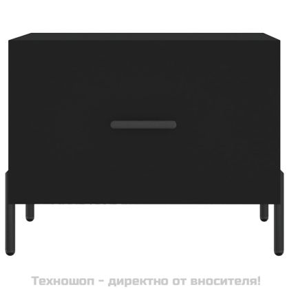 Кафе маси, 2 бр, черни, 50x50x40 см, инженерно дърво