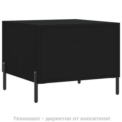 Кафе маси, 2 бр, черни, 50x50x40 см, инженерно дърво