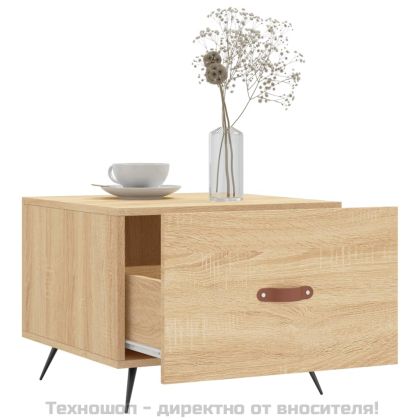 Кафе маси, 2 бр, дъб сонома, 50x50x40 см, инженерно дърво