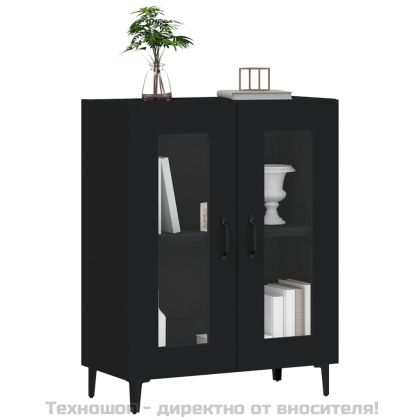 Сайдборд, черен, 69,5x34x90 см, инженерно дърво