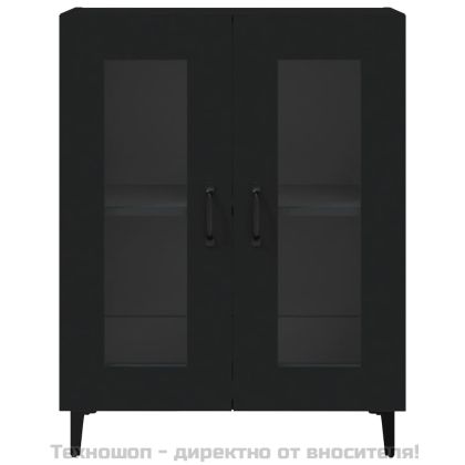 Сайдборд, черен, 69,5x34x90 см, инженерно дърво