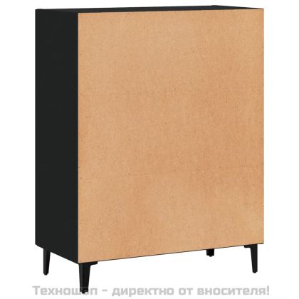 Сайдборд, черен, 69,5x34x90 см, инженерно дърво