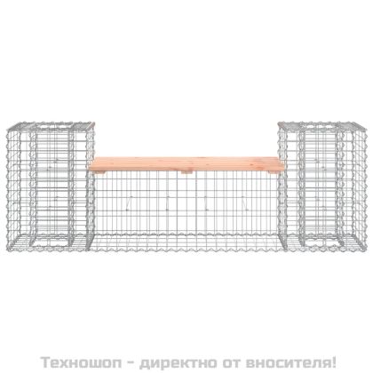 Градинска пейка габион 183x41x60,5 см дугласко дърво масив