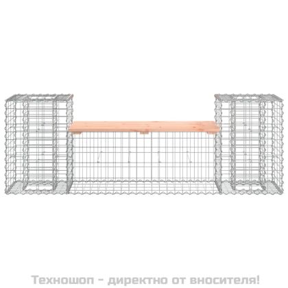 Градинска пейка габион 183x41x60,5 см дугласко дърво масив
