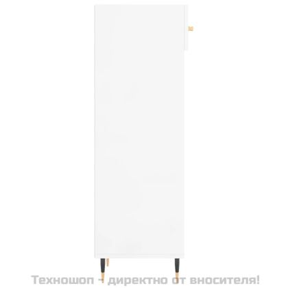 Шкаф за обувки, бял гланц, 30x35x105 см, инженерно дърво