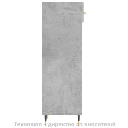 Шкаф за обувки, бетонно сив, 30x35x105 см, инженерно дърво