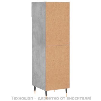 Шкаф за обувки, бетонно сив, 30x35x105 см, инженерно дърво