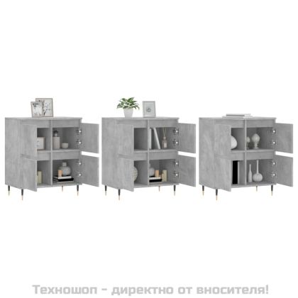 Сайдборди, 3 бр, бетонно сиви, инженерно дърво