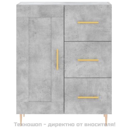 Висок шкаф, бетонно сив, 69,5x34x180 см, инженерно дърво