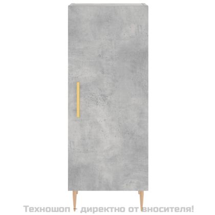 Висок шкаф, бетонно сив, 34,5x34x180 см, инженерно дърво
